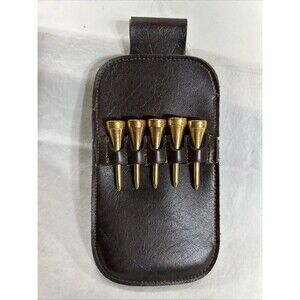 Golf Bag Tag with 5 Tees Pocket Vintage Golf Accessory Club Sports Gift